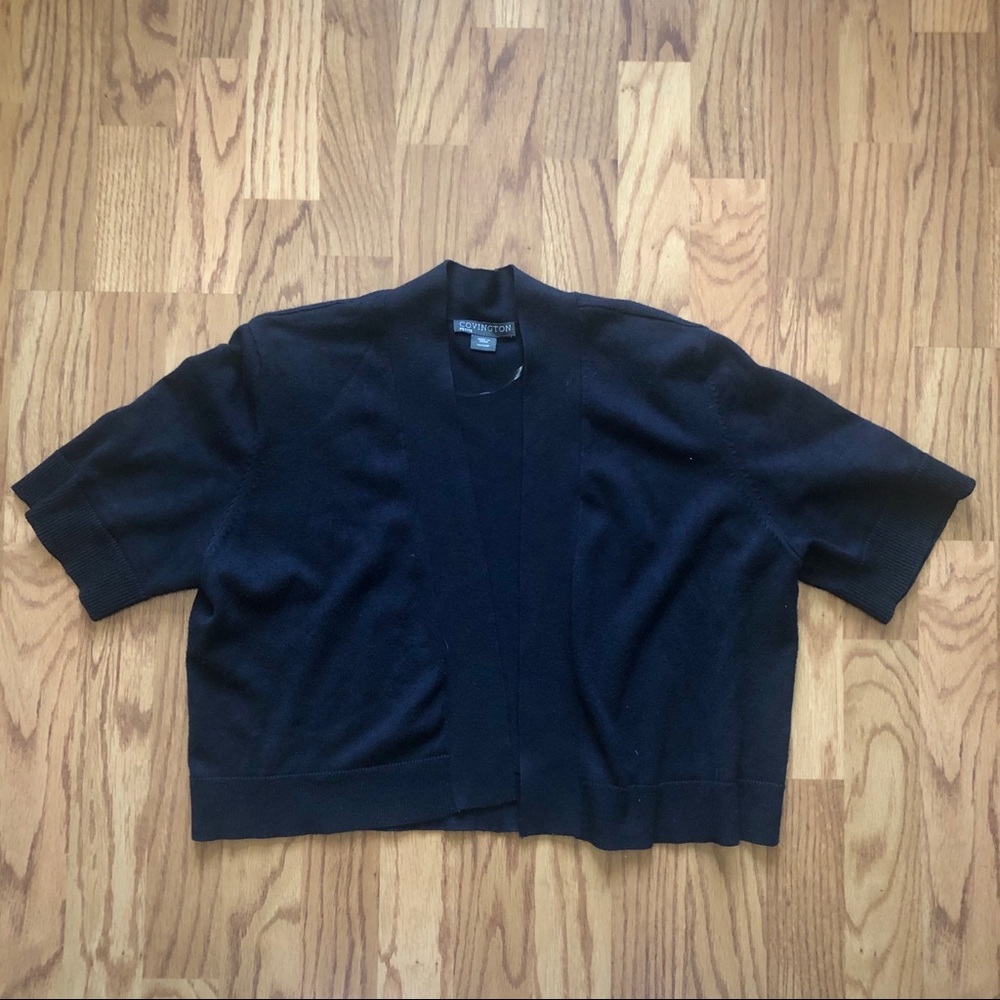 Black Shrug short sweater cardigan open front